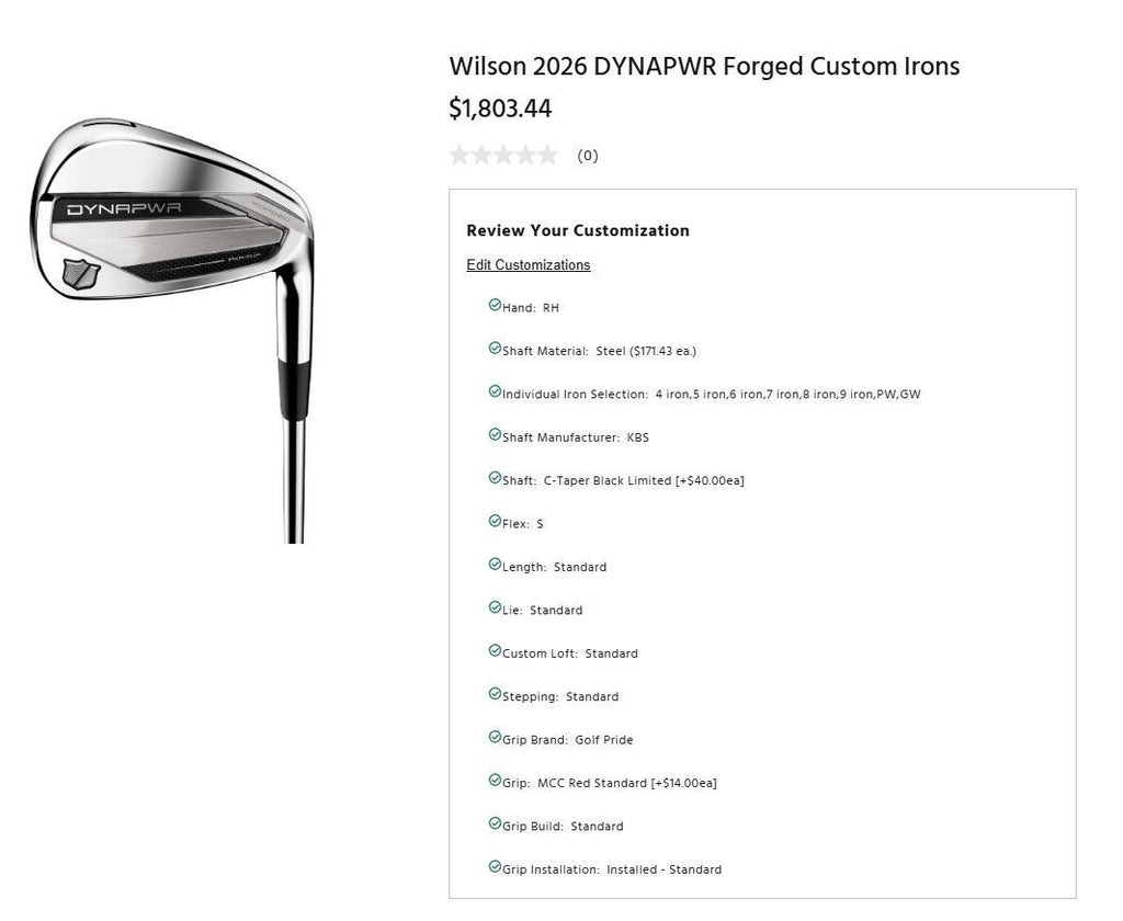 Wilson DYNAPWR Forged Iron Set (2026) - KBS C-Taper Black Limited *Brand New*